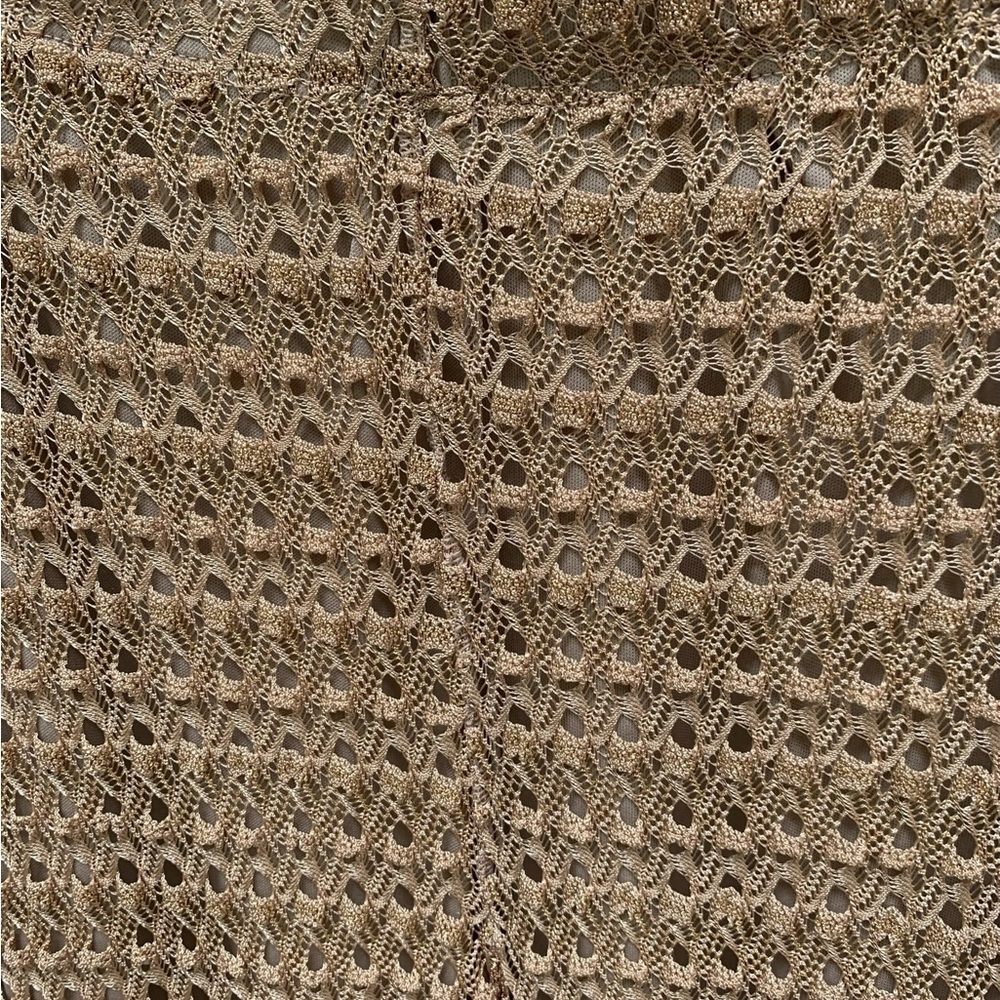 French Made Gold Tan Crochet Flare Pants - Picture 10 of 10